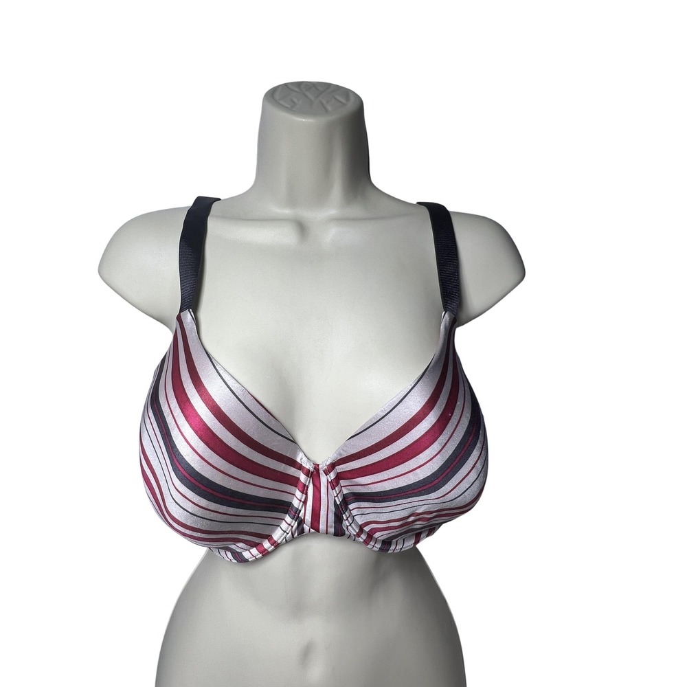 Lilyette Bra Womens 38D Multicolor Stripe Lightly Lined Underwire T-Shirt Molded